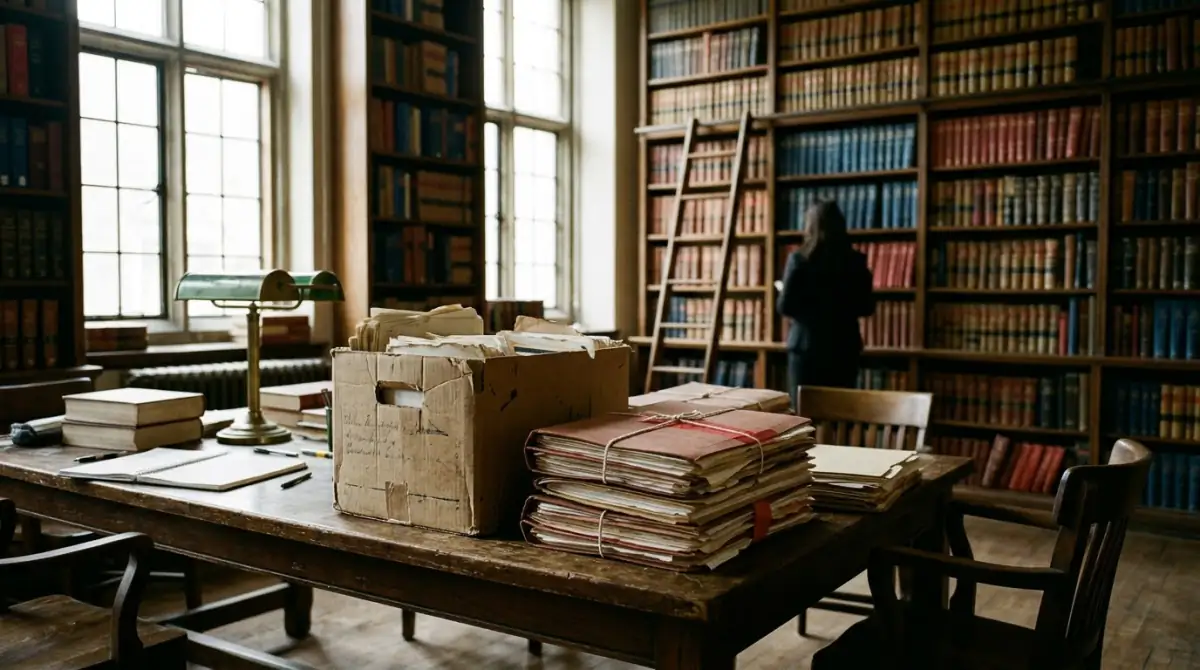 Consultant and lawyer reviewing printed documents across a meeting table